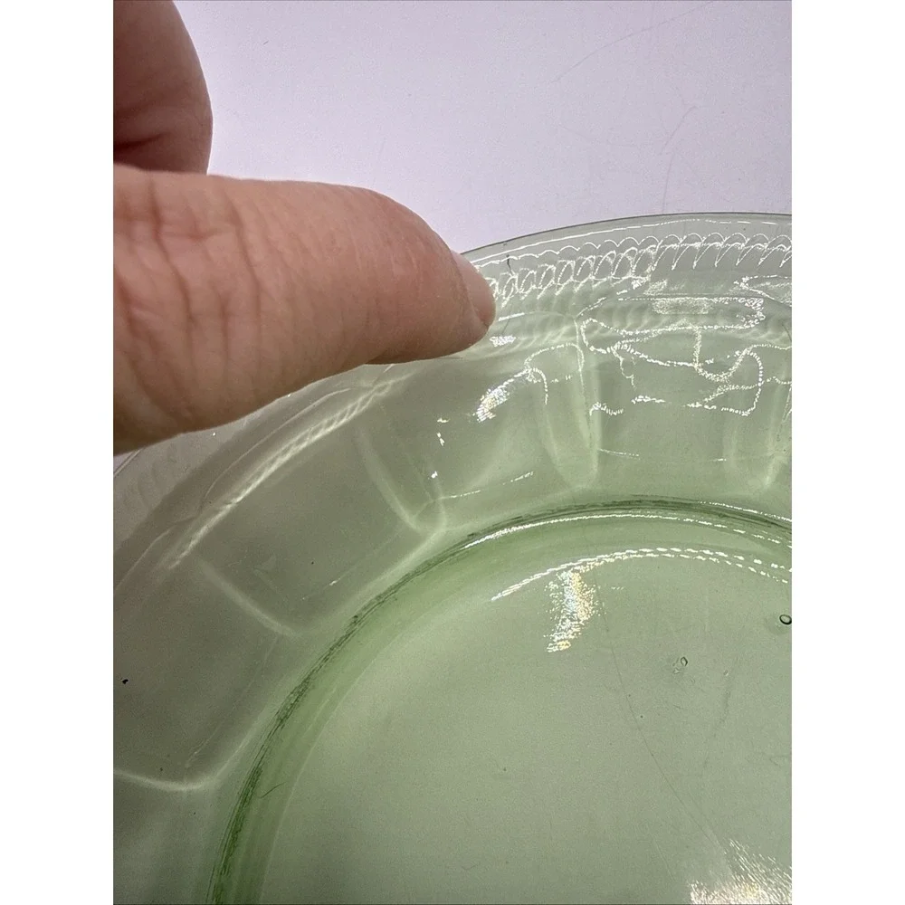 Vintage Uranium Green Depression Glass Mixed Lot  UV Glow (imperfections-read)